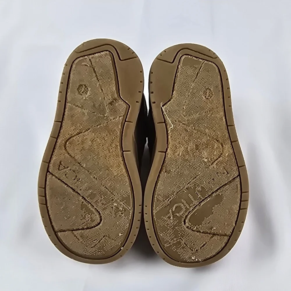Nautica Hardyn T High Top Sneakers Kids Size 7 Wheat Tan Hook Loop Casual Shoes